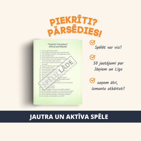 SPĒLE "PIEKRĪTI? PĀRSĒDIES!"